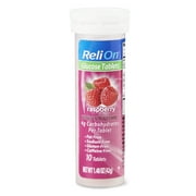 ReliOn Raspberry Glucose Tablets, 10 Count, 1.48 oz