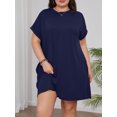 thumbnail image 4 of SIEANE Womens Plus Size Dress Casual Loose T-Shirt Dress with Pockets 1X-5X, 4 of 6
