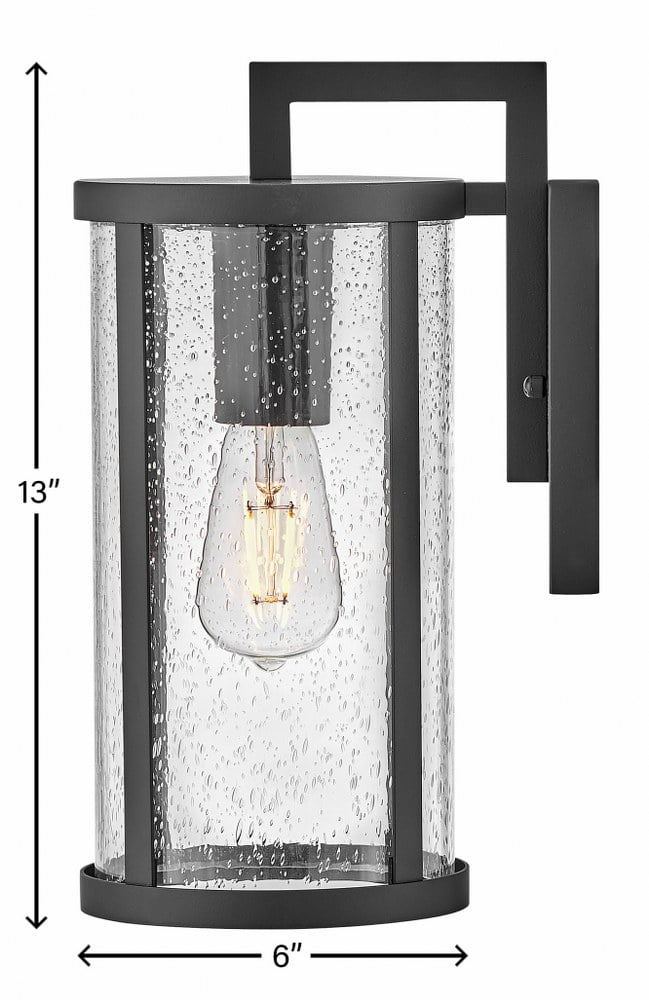 82050BK Lark Alfie - 12W 1 LED Small Outdoor Wall Lantern In Transitional-13 Inches Tall and 6 Inches Wide