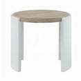 thumbnail image 2 of Romani Side End Table, White High Gloss Wood, Brown Top, Oval 26 Inch, 2 of 5