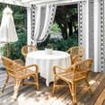 thumbnail image 2 of White Boho Outdoor Curtains for Patio Waterproof,Windproof Privacy Curtains with Weighted Bottom,Farmhouse Simple Abstract Striped Geometric Outside Drapes for Picnic Garage Yard 54"x108" 1 Panel, 2 of 8