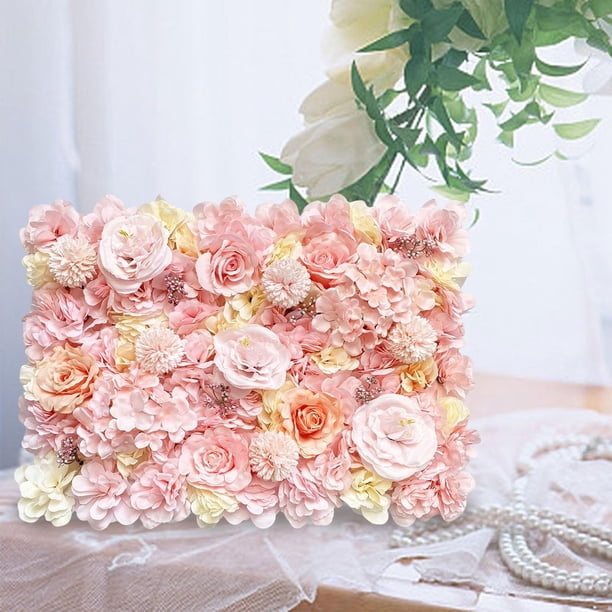 Paneles de seda Pantalla románticas Fondo de florales para Champán rosado Colcomx Panel de pared de flores