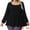 Black, variant on DARING DIVA Women's Plus Blouses Scoop Neck Ruffle Hem Peplum Knit Top 3X Black