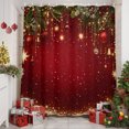 thumbnail image 6 of Small Stall Shower Curtain 36x78 Inch Narrow Half Size Red Golden Christmas Bath Curtains Bathroom Decor, Xmas Pine Needles Balls Berry Waterproof Fabric Shower Curtain Set with Hooks 36 Inch, 6 of 8