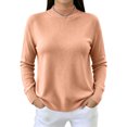 thumbnail image 2 of Women's Mock Neck Knit Sweater, Lightweight Basic Long Sleeve Pullover Tops for Fall Winter Daily Wear XL, 2 of 6