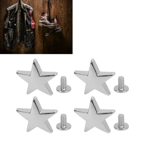 Sturdy Metal Construction Star Rivets, Secure Fastening Zinc Alloy Rivets for Leather, Easy Installation Metal Rivets for Leathercraft, Multi Purpose Star Rivets for Clothing