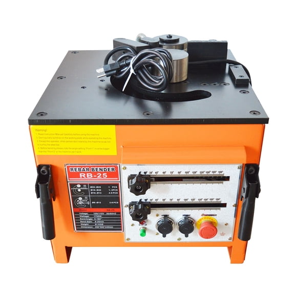 RB-25 Electric Rebar Bender Steel Bar Bending Machine 6-25mm with Foot Pedal 0-180° Angle Adsjustable