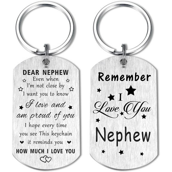 I Love You Nephew Gifts, Proud Dear Nephew Birthday Graduation Fathers Day Keychain Men