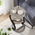thumbnail image 6 of Small Round Side Table  3-tier End For Living Room Vintage Nightstand Spaces Sofa Couch Corner Bedside Bedroom S-shaped Wood Accent Metal Coffee Greige, 6 of 9