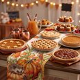 thumbnail image 4 of Fall Table Runner,13x72 Inch Pumpkins Fall Decorations for Home Party,Thanksgiving Dinner Table Centerpiece Layout,Seasonal Kitchen Decor,Orange, 4 of 6