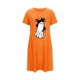 thumbnail image 5 of Somuwie Large size short Halloween women's nightdress with chest print round neck short sleeves short nightdress, 5 of 5