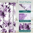 thumbnail image 5 of Dznils Purple Floral Fabric Shower Curtain, Modern Watercolor Bathroom Curtain with Hooks, 72" x 72", 5 of 11