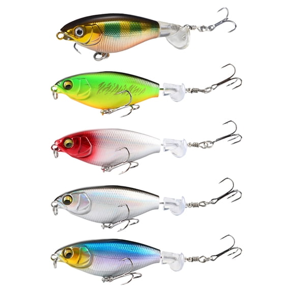 5Pcs Floating Propeller Lure Topwater Fishing Lures Hard Baits Propeller Noise Baits Outdoor Fishing Accessories