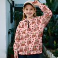 thumbnail image 3 of FUIALDOLG Cute Sloth Hoodies Girls Quarter Zip Sweatshirt Graphic Pullover Hoodie for 5-16Y,Casual Long Sleeve Crewneck Sweatshirts Fall Winter Clothing，5-6Years, 3 of 8