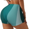 thumbnail image 1 of Fotbe Teal Color Shorts Sin Costuras – Shorts Deportivos de Cintura Alta para Mujer, Elásticos para Gimnasio, Yoga, Running o Ciclismo-Medium, 1 of 8