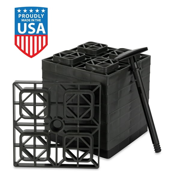 Camco FasTen RV Leveling Blocks - 2 x 2 - 10 RV Blocks - Gray (44521)