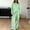Green, variant on Women's Striped Print Crew Neck Long Sleeve Top Drawstring Waist Wide Leg Pants 2 Piece Outfit, Loose Loungewear Matching Set Black XL(XL)