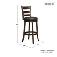 thumbnail image 3 of Home Square 2 Piece 29" Faux Leather Swivel Wood Bar Stool Set in Dark Cherry, 3 of 7