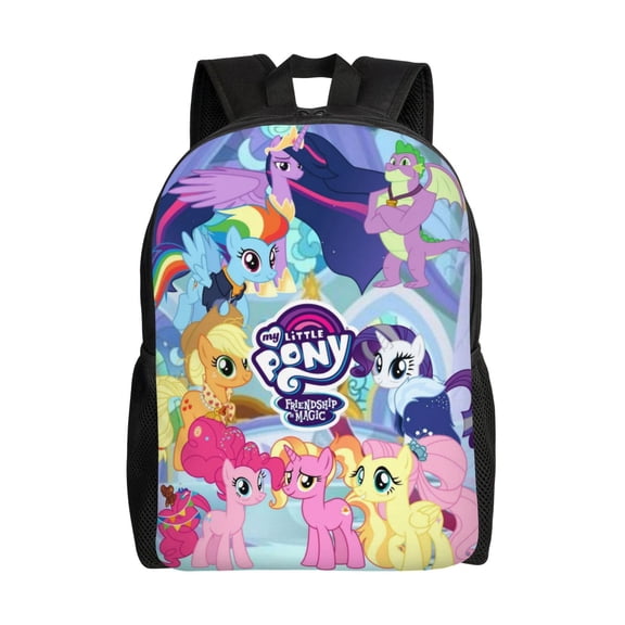 Cartoon My Cute Lit-tle Po-n-y Backpacks Large Capacity Shoulders Daypack Unisex Casual Rucksack Student Outdoor Travel Bookbag