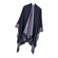 thumbnail image 4 of Poncho para mujer, capa, jersey, cárdigan, suéter, capa, manta de invierno, borla Negro Yuyangstore Abrigo cálido con chal para mujer, 4 of 5