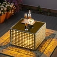 thumbnail image 3 of Toject Outdoor Patio furniture Set 8 Pieces Patio Conversation Set with Swivel Chairs Wicker Outside Furniture Outdoor Sectional Sofa with Solar Powered Coffee Table for Porch Backyard, Beige, 3 of 12