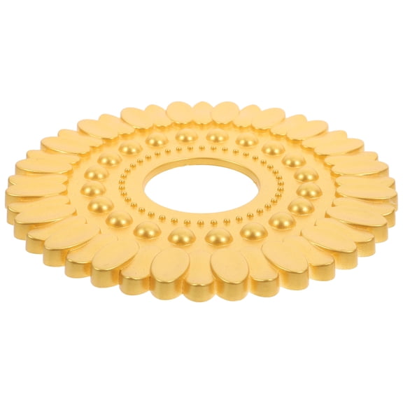AURARMLET Versatile Golden Ceiling Medallion with Plaster Effect for Ceiling Light and Fan Mounting
