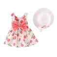 thumbnail image 3 of FRSASU Kids Clothes ,Toddler Baby Girls Sleeveless Oranges Print Princess Dress Hat Outfits Pink 2-3 Years, 3 of 9