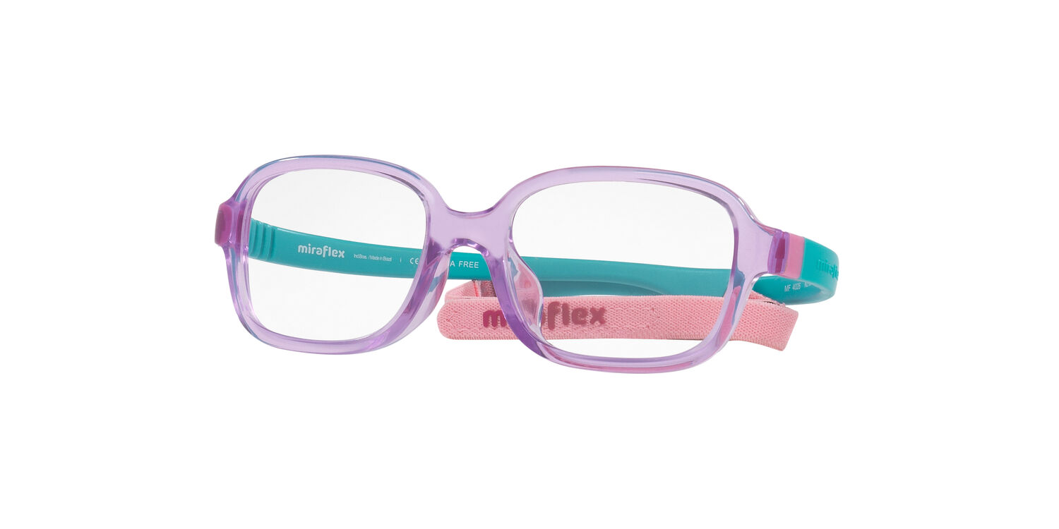 Miraflex Youth 0MF4026 Flexible Fort-x Eyeglasses with Headband and Case, Translucent Violet, 46mm