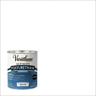 Clear, Varathane Matte Ultimate Crystal Clear Polyurethane Water-Based-262074, Quart