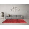thumbnail image 3 of Ahgly Company Machine Washable Indoor Round Abstract Red Modern Area Rugs, 7' Round, 3 of 4