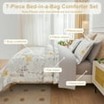 thumbnail image 3 of Jessy Home King Comforter Set 7 Pieces Yellow Floral Bedding Set King Bed in a Bag with Flat Sheet and Fitted Sheet, Pillowcases & Shams, 3 of 12