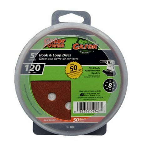 Drywall Finishing Prices - Gator Finishing 4342 120 Grit Aluminum Oxide Sanding Discs (50 pack), 5