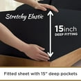 thumbnail image 4 of Twin XL 100% Microfiber Double Brushed Sheet Set - Extra-Soft & Wrinkle-Free - 15" Deep Pockets, 39" x 80" - Ideal for Dorms, Hospitals & Split King Beds - 3 PC Set (Twin XL, Black), 4 of 7