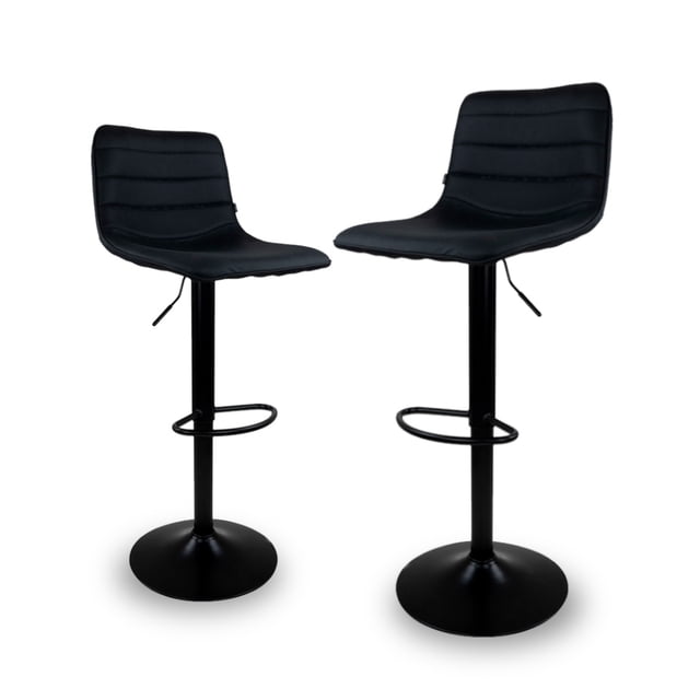 Sillas Altas para Barra de Cocina Mirel Banco Desayunador Tapizado 2 Piezas negro