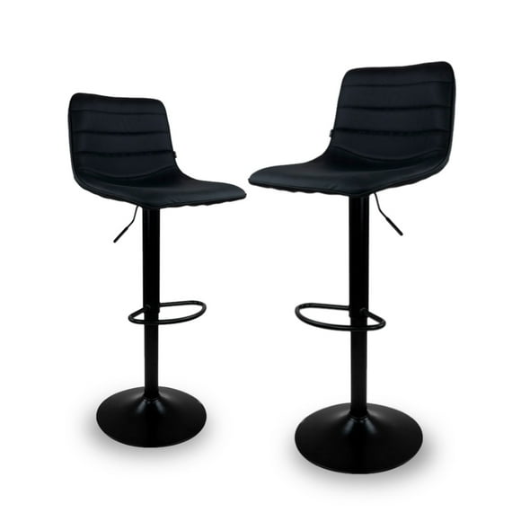 Sillas Altas para Barra de Cocina Mirel Banco Desayunador Tapizado 2 Piezas negro