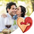 thumbnail image 4 of Wooden Heart Ornament Handmade Hugging Love Hearts Romantic Heart Ornament Couple Keepsake Gift for Wedding Anniversary Valentine's Day, 4 of 8