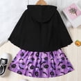 thumbnail image 4 of Weebloom Halloween Baby Girl Outfit Toddler Girls Hooded Tops Pumpkin Bat Dress Two Piece Outfits Set Kids Clothes Black 5-6 Years, 4 of 9