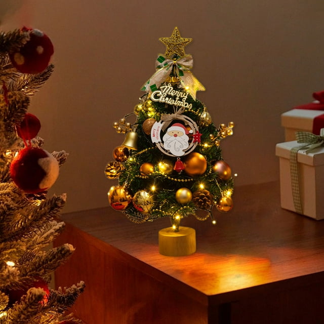 Christmas Decorations Indoor Outdoor,Tabletop Christmas Tree with Light Christmas Party Decoration Mini Artificial Christmas Tree For Christmas Desktop Window Walkway Decoration Indoor Home Party