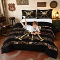 thumbnail image 3 of Manfei Camo Baseball US Flag Queen Comforter Set, Hunting Sports Theme Comforter Sets Queen, Brown Black, Black Reversible 3pcs, 1 Comforter and 2 Pillowcases, 3 of 6
