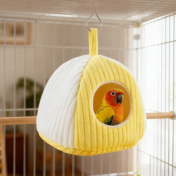 FeiFu Winter Warm Bird Nest Thickened Fleece Lined Bird House Windproof Cold-Proof Insulated Breeding Nest for Small Birds Budgie Indoor Outdoor Use