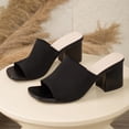 thumbnail image 6 of Viluyesy Womens Heeled Sandals, Comfortable Open Toe Block Heels Slip-On Fashion Dress Shoes Black US9, 6 of 9