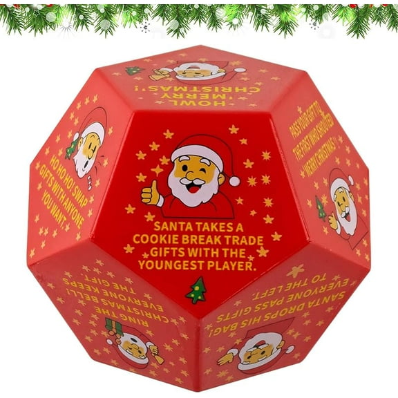 Hilarious Santa Swap Gift Exchange Dice, 3*3 in Exchange Gifts Dice, Christmas Stocking Stuffers Gift Exchange Dice Games for Family Party, Gifts for Xmas, Birthday, Party and Family Night, Holiday