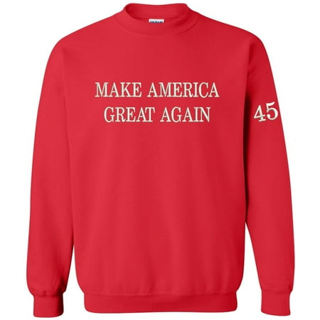 - Make America Great Again Crewneck Sweatshirt Embroidered Red