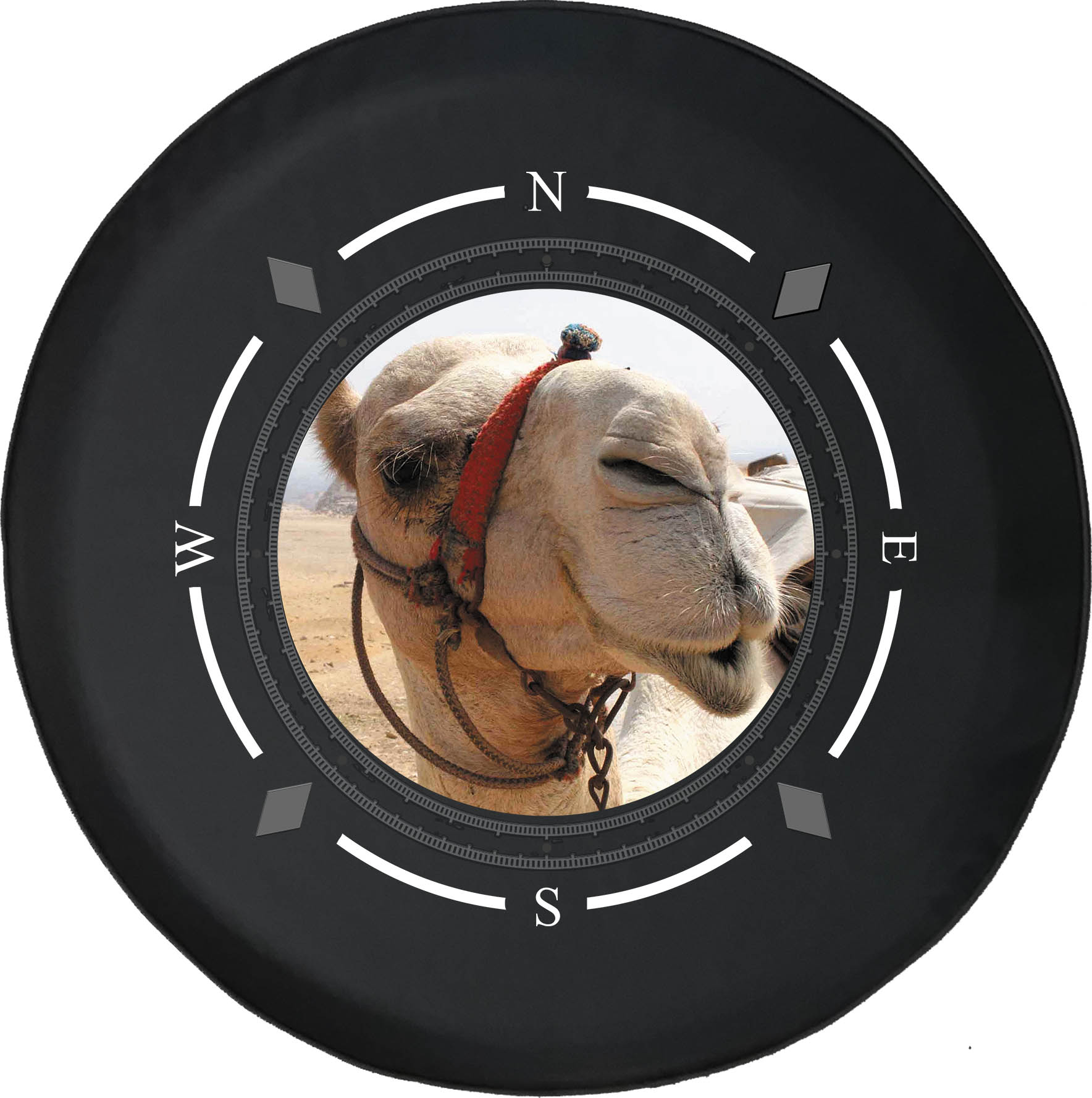 Spare Tire Cover Compass Desert Camel Closeup Wheel Covers Fit for SUV