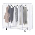 thumbnail image 1 of PVC Clear Clothes Garment Rack Cover Organizer For Storage Suit Dress Coat Jacket 70x20x60in, 1 of 4