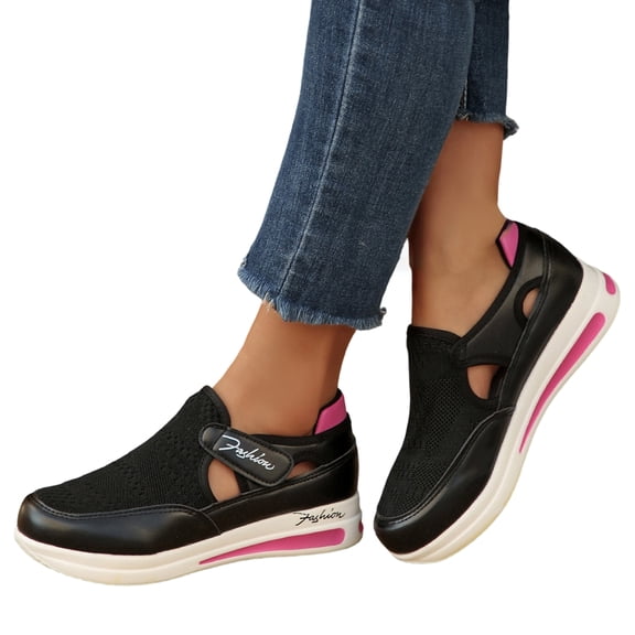 CHWshoes Shoes For Women Sneakers Slip Ons Canvas Shoes Fashion Casual Summer Low Top Platform Walking Flats Loafers,Black Size 36