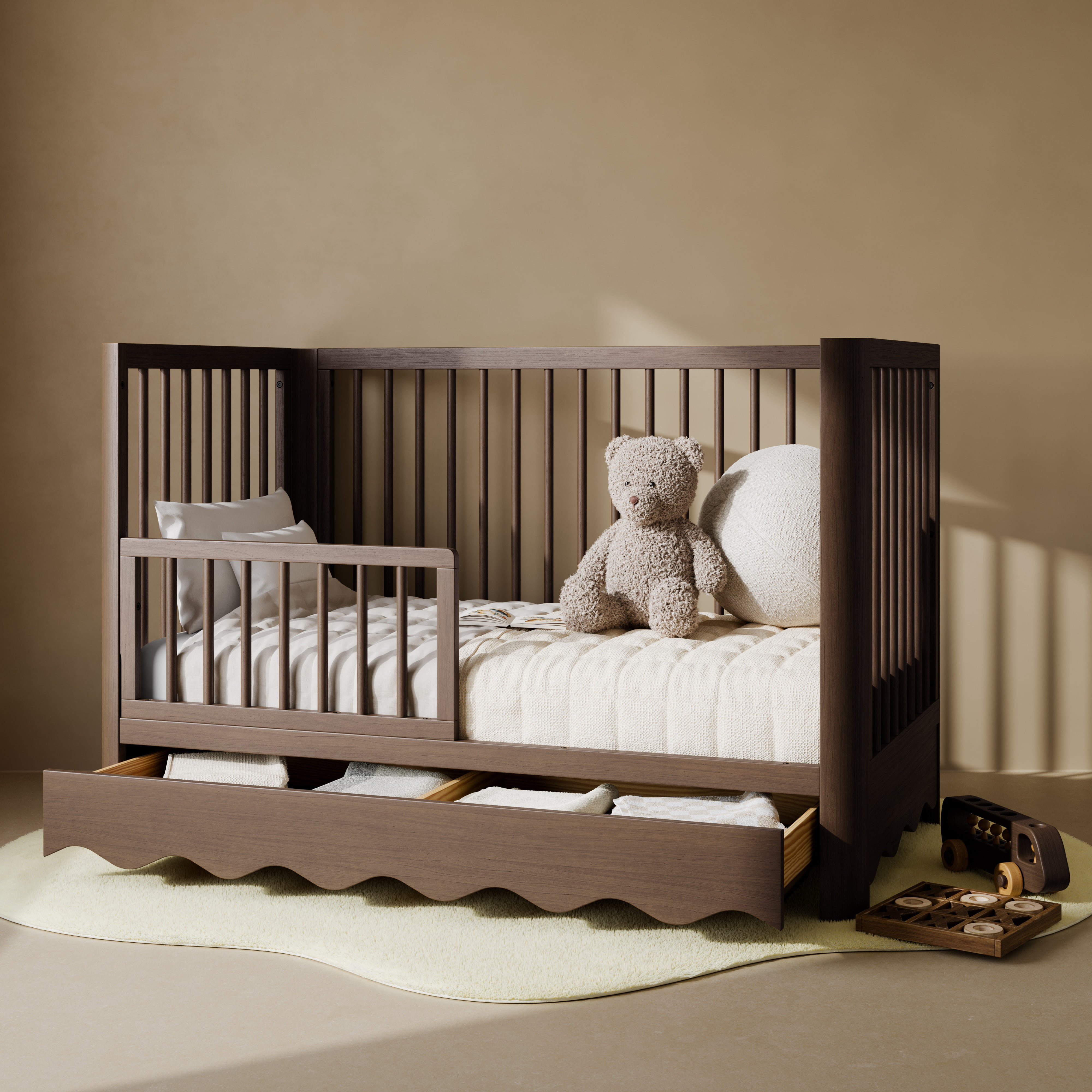 Art of Nursery by Storkcraft Casablanca 5-in-1 Convertible Baby Crib with Drawer, Hazelnut