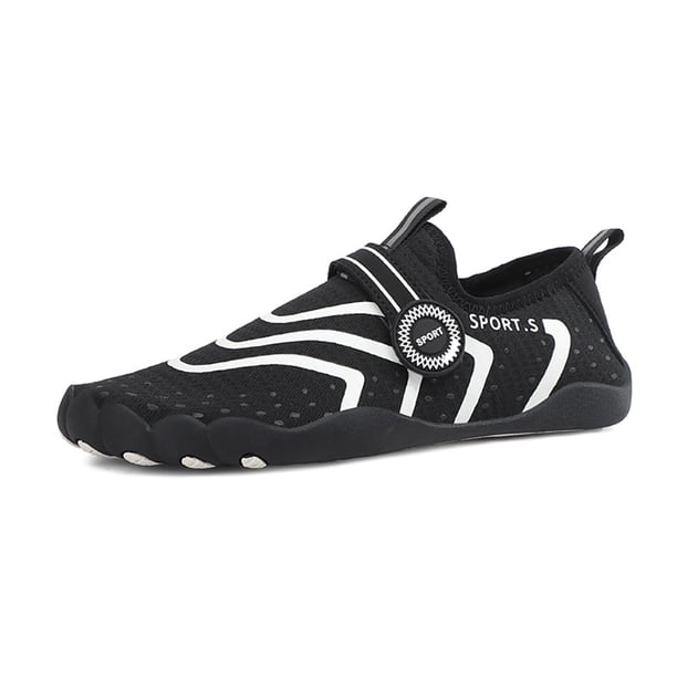 Zapatos de agua de goma para la playa, zapatillas antideslizantes para vadear en la playa ((negro 44) JShteea Para Estrenar