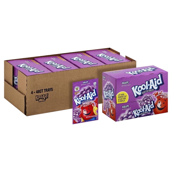 Kool-Aid .14 Oz Soft Drink-Powdered Unsweetened Grape, 48 Count (Pack Of 4).