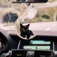 thumbnail image 2 of QJUHUNG 2/4pcs Cute Little Black Cat Hanging Moon Ornament  Add Some Fun to Your Car Keys!, 2 of 5